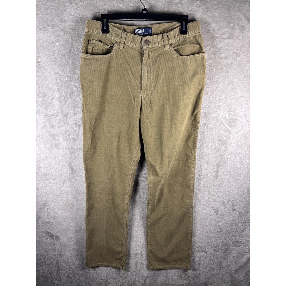Polo Ralph Lauren Jeans Mens 33x32 Green Corduroy Straight Regular Fit Pants